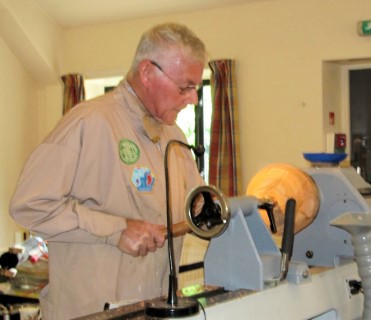 Keith getting stuck in on the club lathe